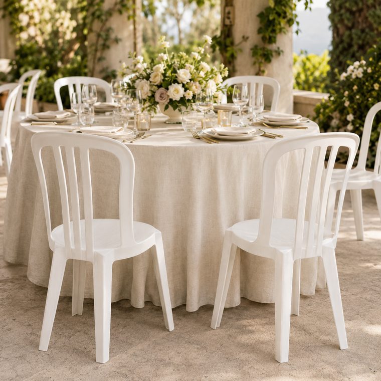 Chaise blanche miami empilable